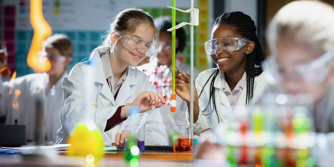 Students working together in a science lab