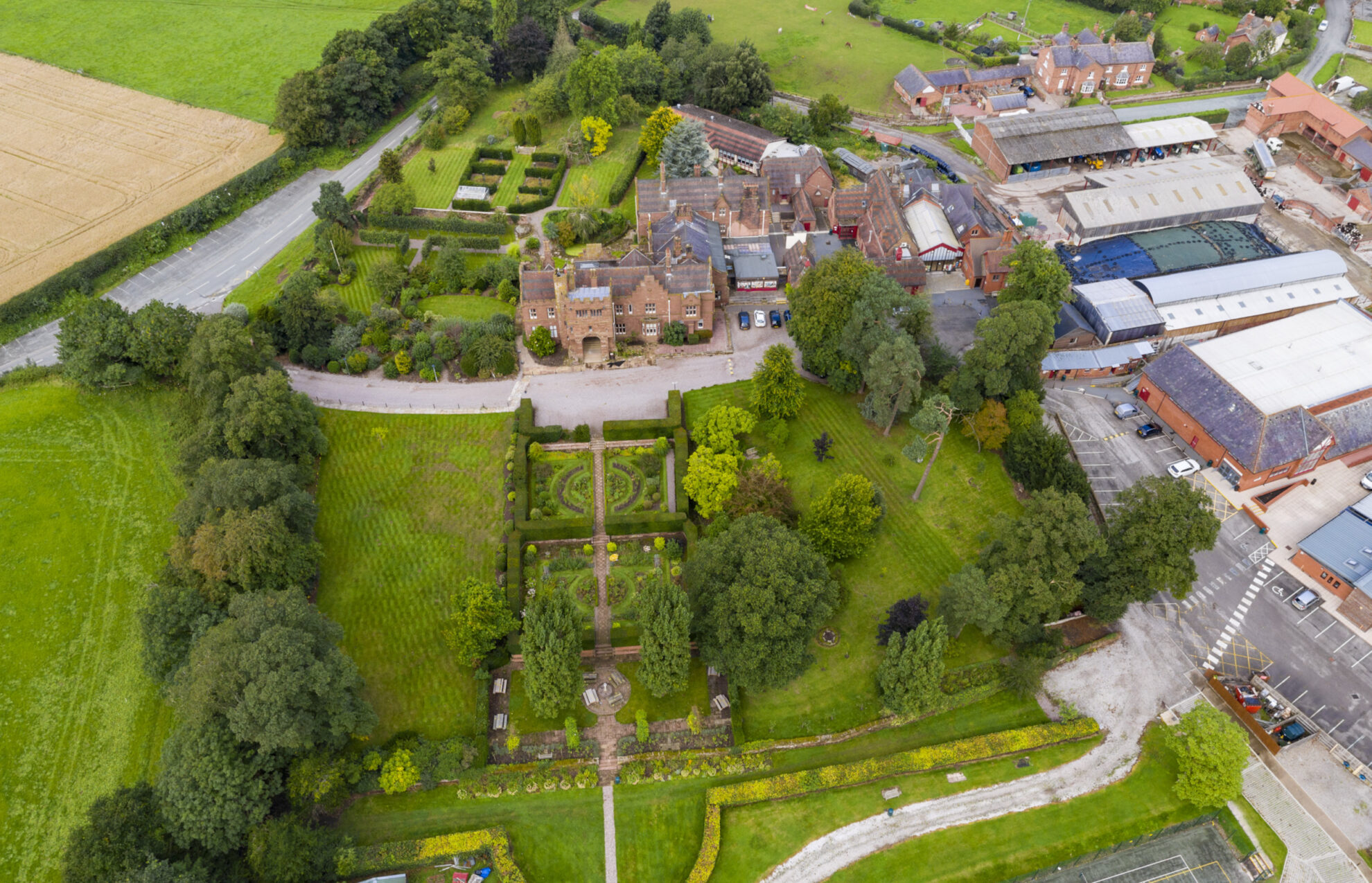 Aerial view of the Abbey Gate College senior-school campus