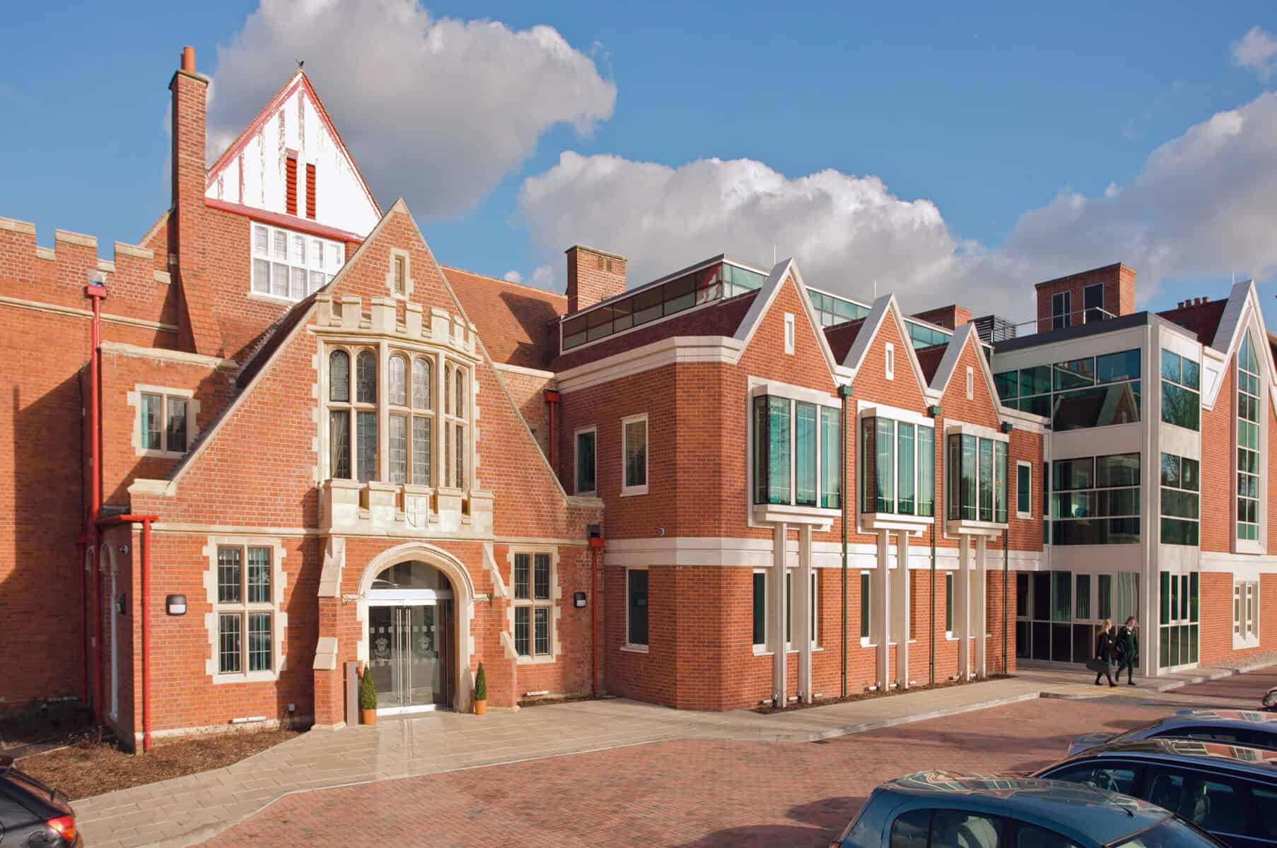The main Senior School building at The Abbey School, Reading
