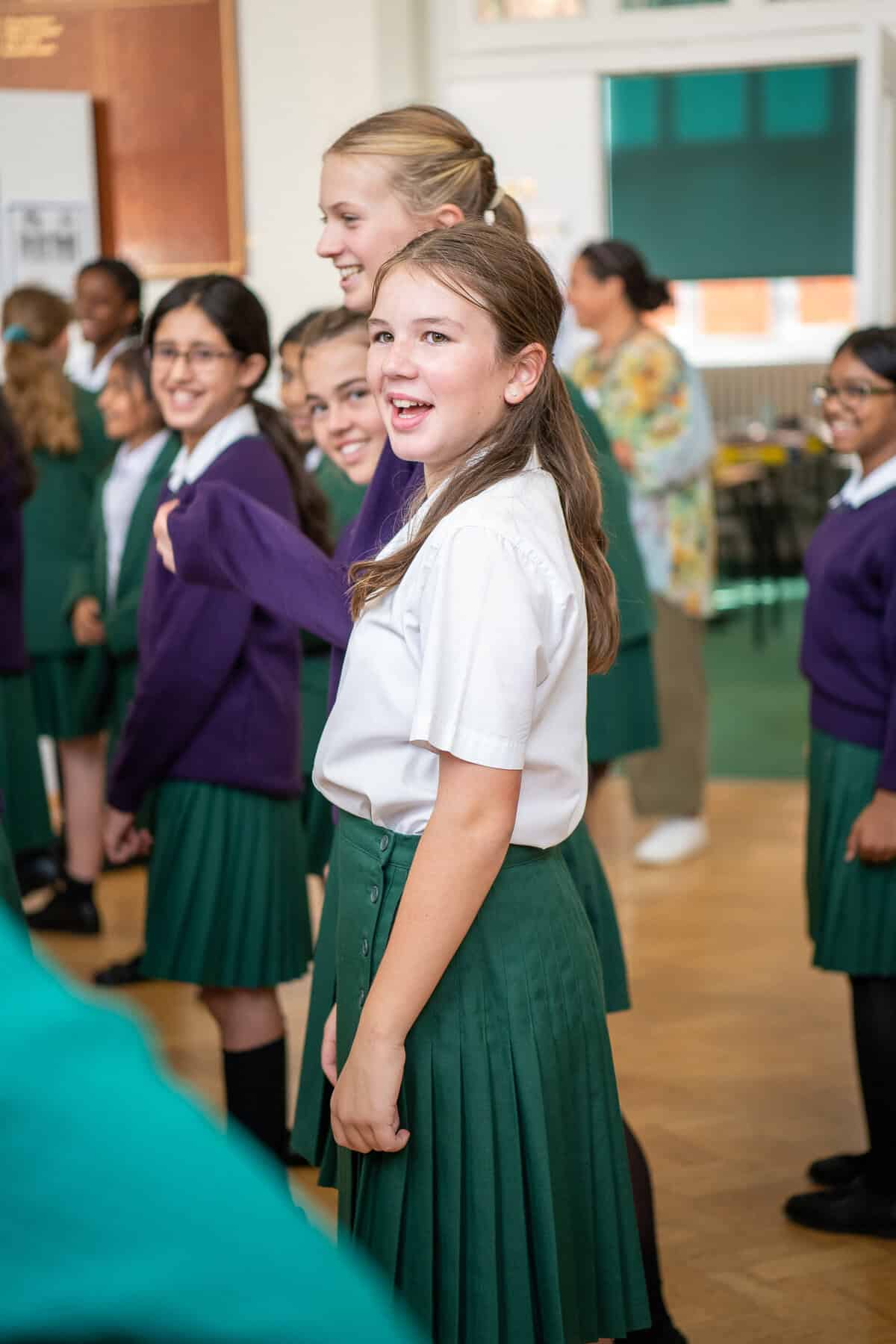 Pupils gathered for an induction day at The Abbey School