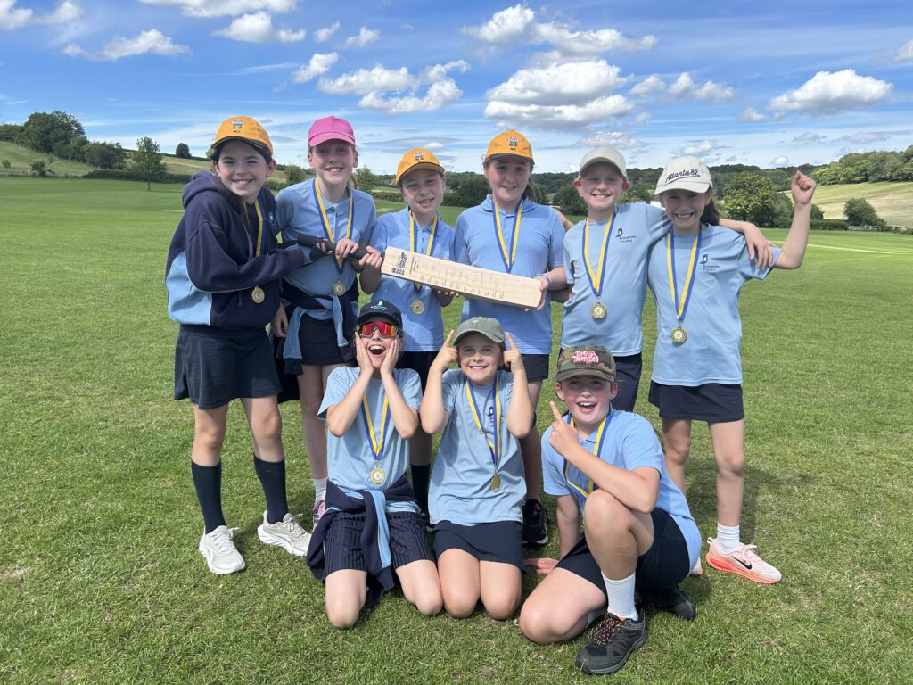 Abbot's Hill pupils playing cricket on the school grounds