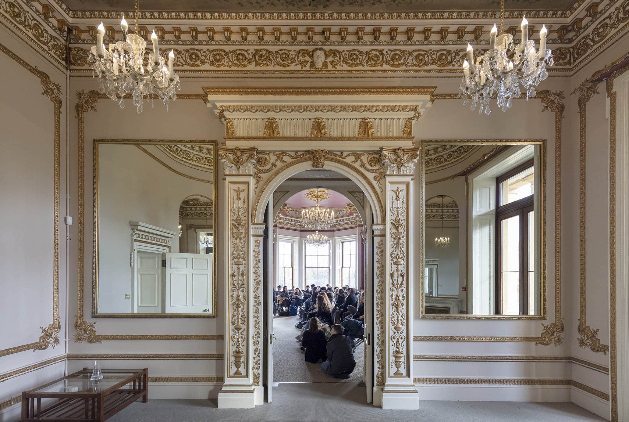 The restored Red Room used for assemblies and performances at ACS Hillingdon
