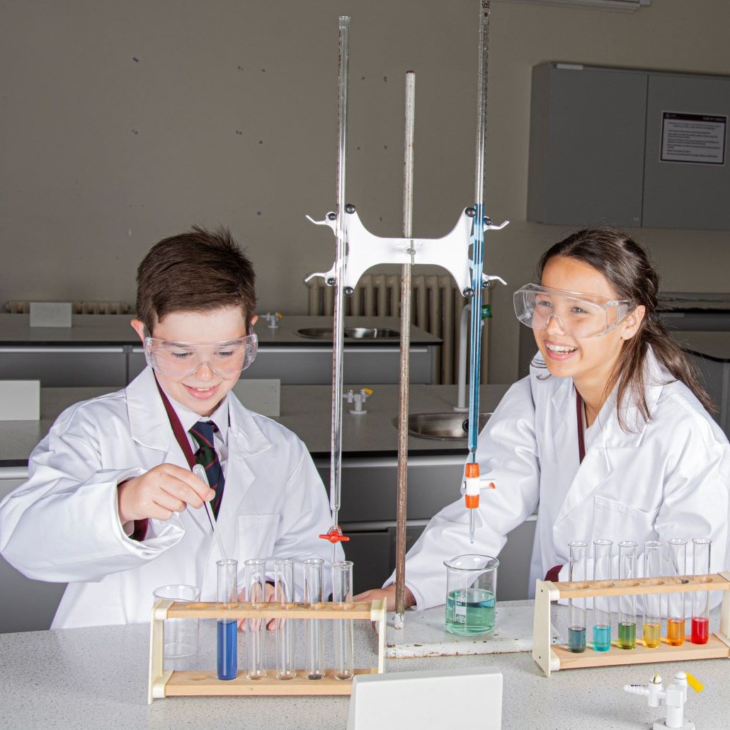 AKS Lytham Senior School pupils carrying out a chemistry practical
