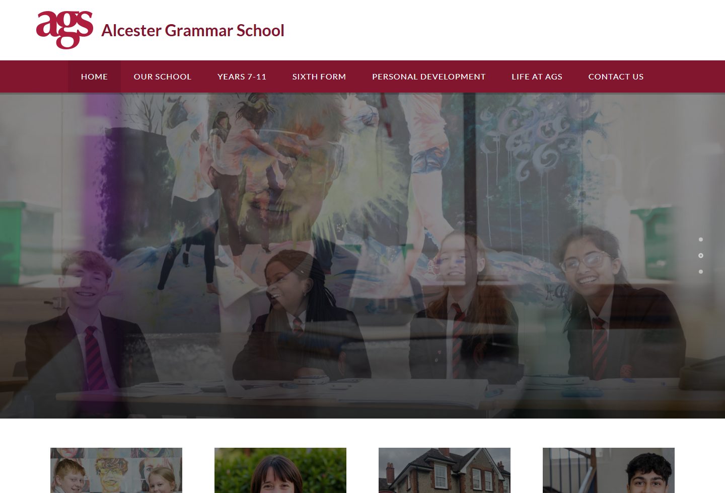Alcester Grammar School homepage screenshot