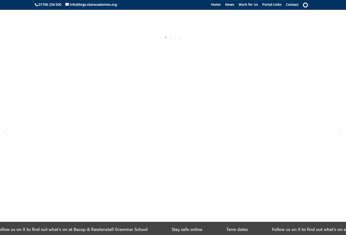Bacup and Rawtenstall Grammar School homepage screenshot