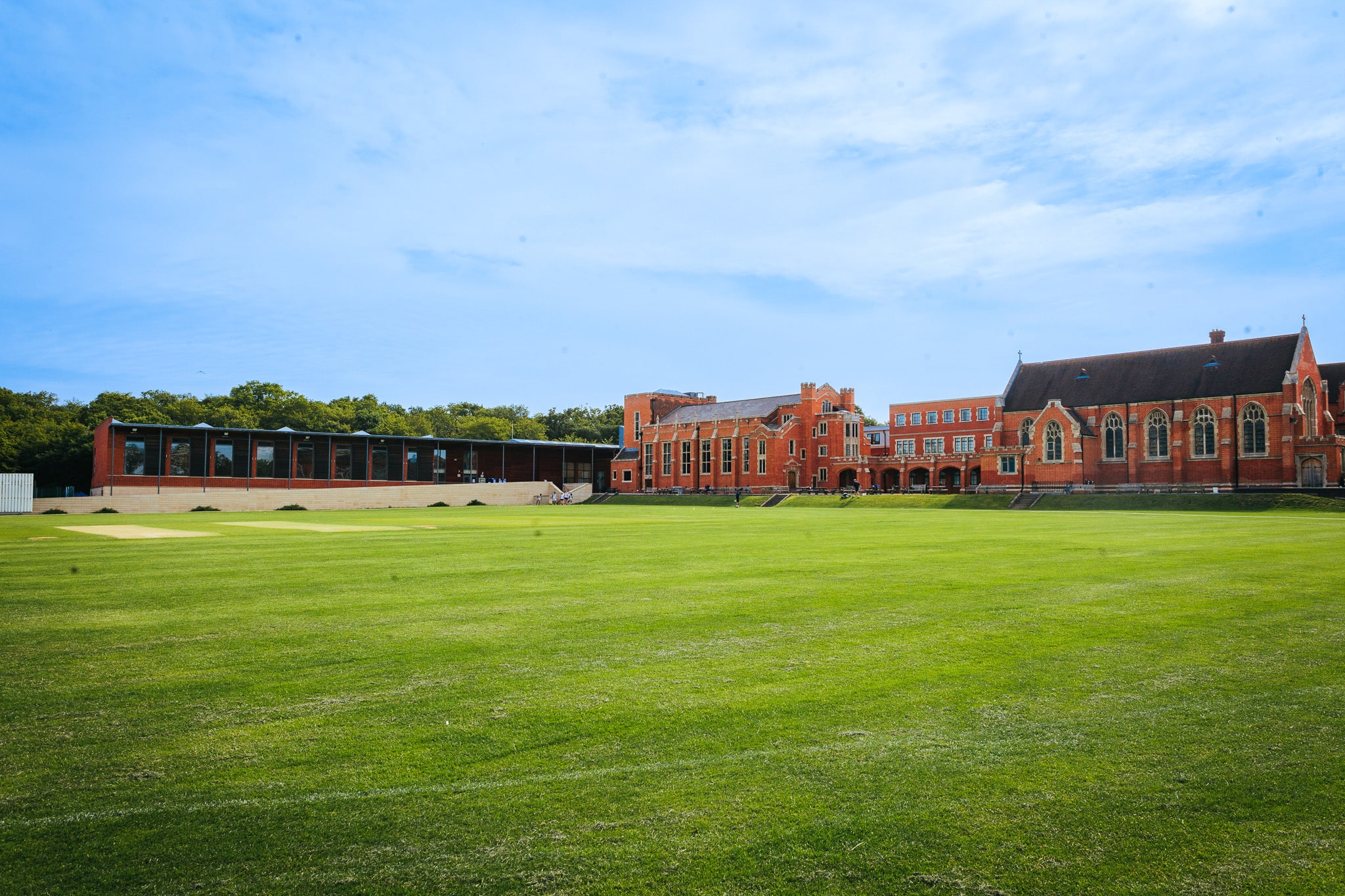 Bancroft's School buildings seen across the playing field