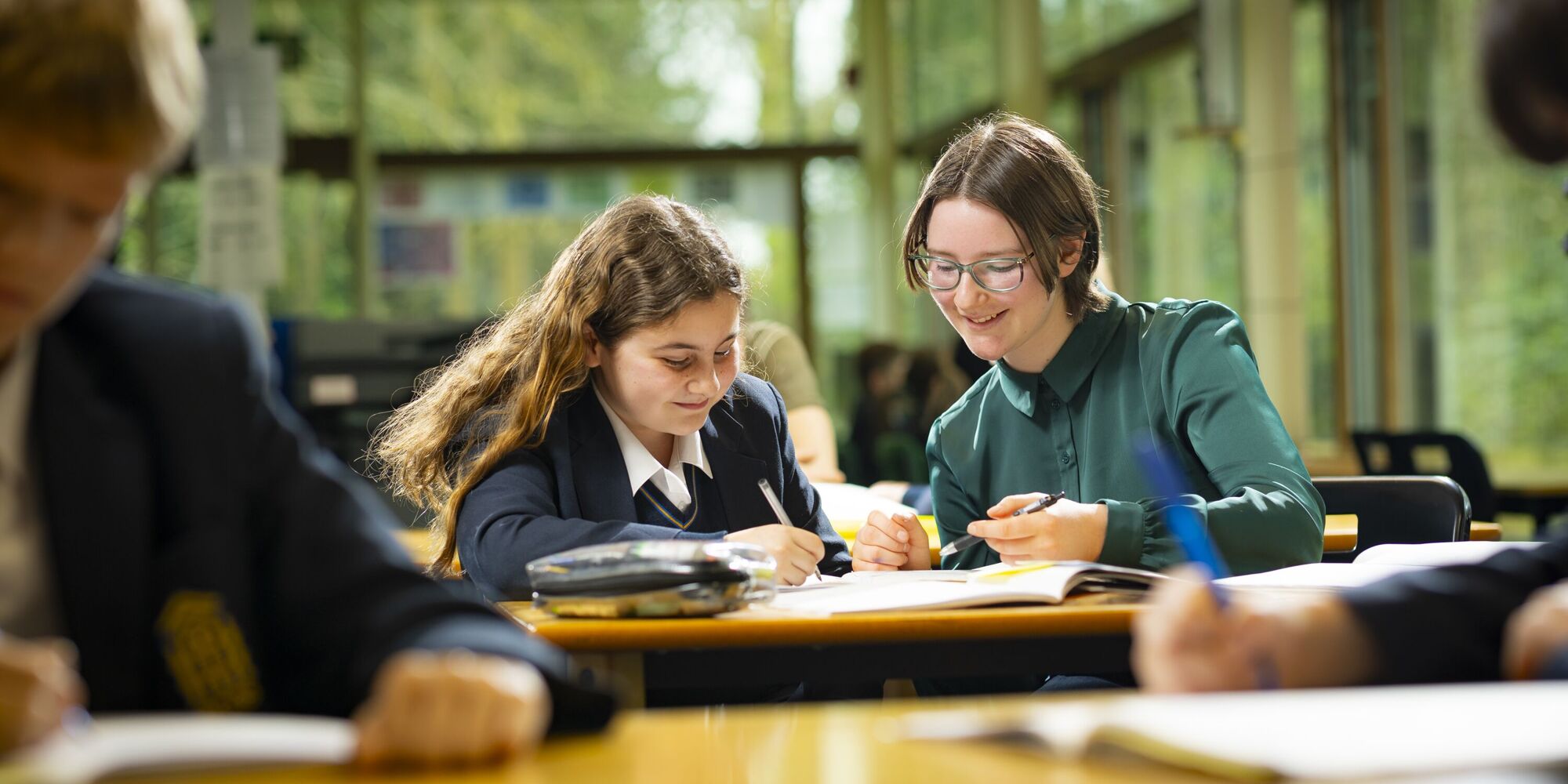Barton Court Grammar School students studying