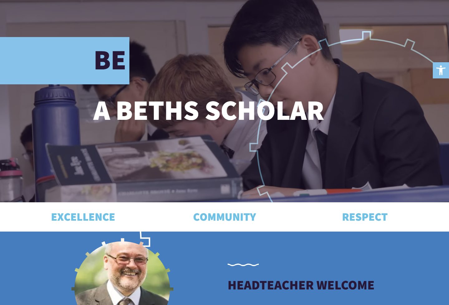 Beths Grammar School homepage screenshot