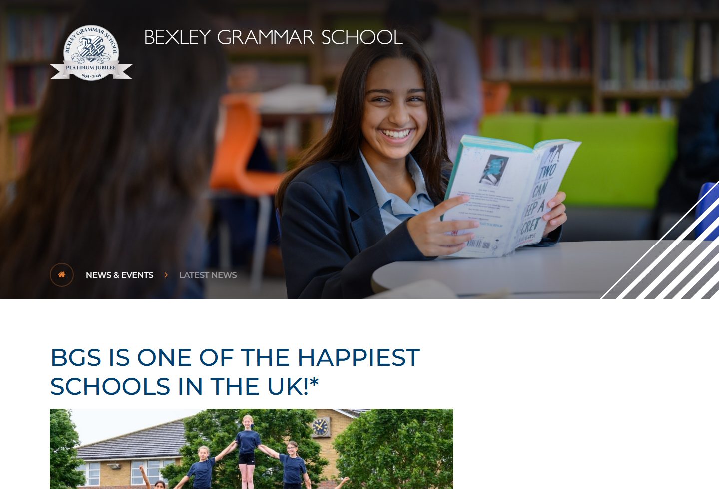 Bexley Grammar School homepage screenshot