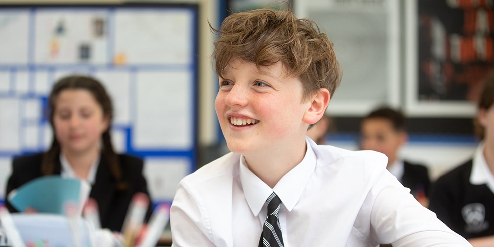 A Bloxham School pupil participating in a classroom lesson