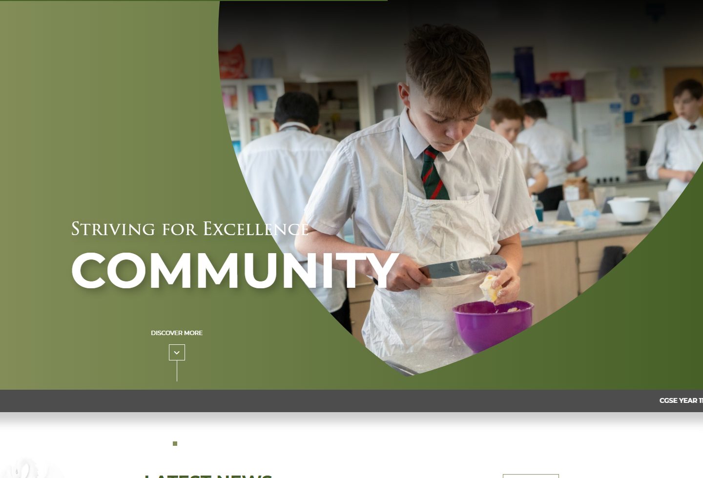 Chatham & Clarendon Grammar School homepage screenshot