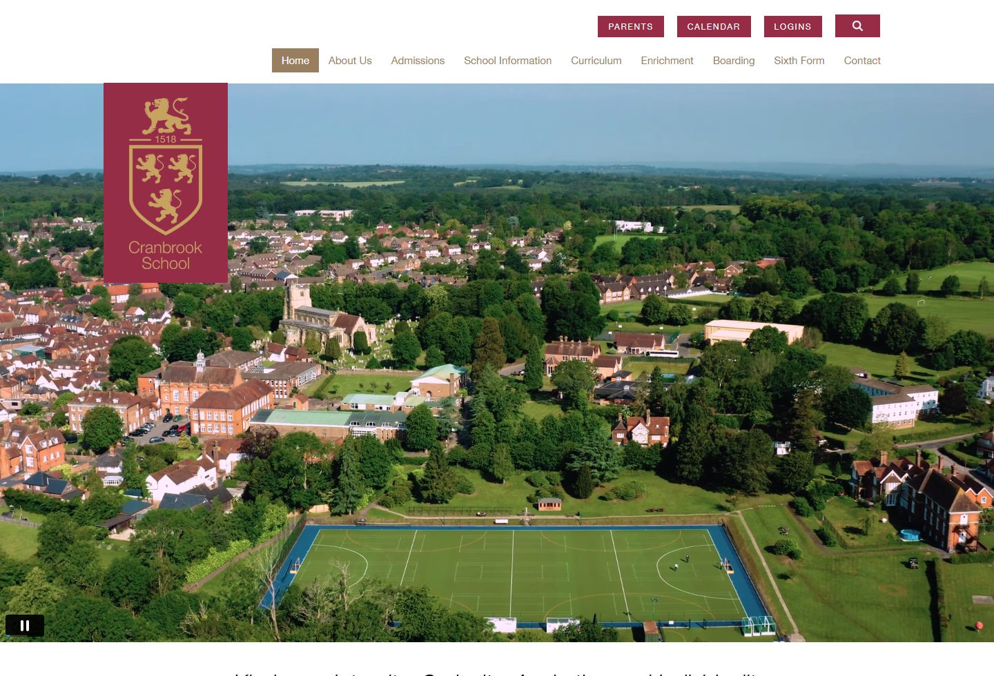 Cranbrook School homepage screenshot