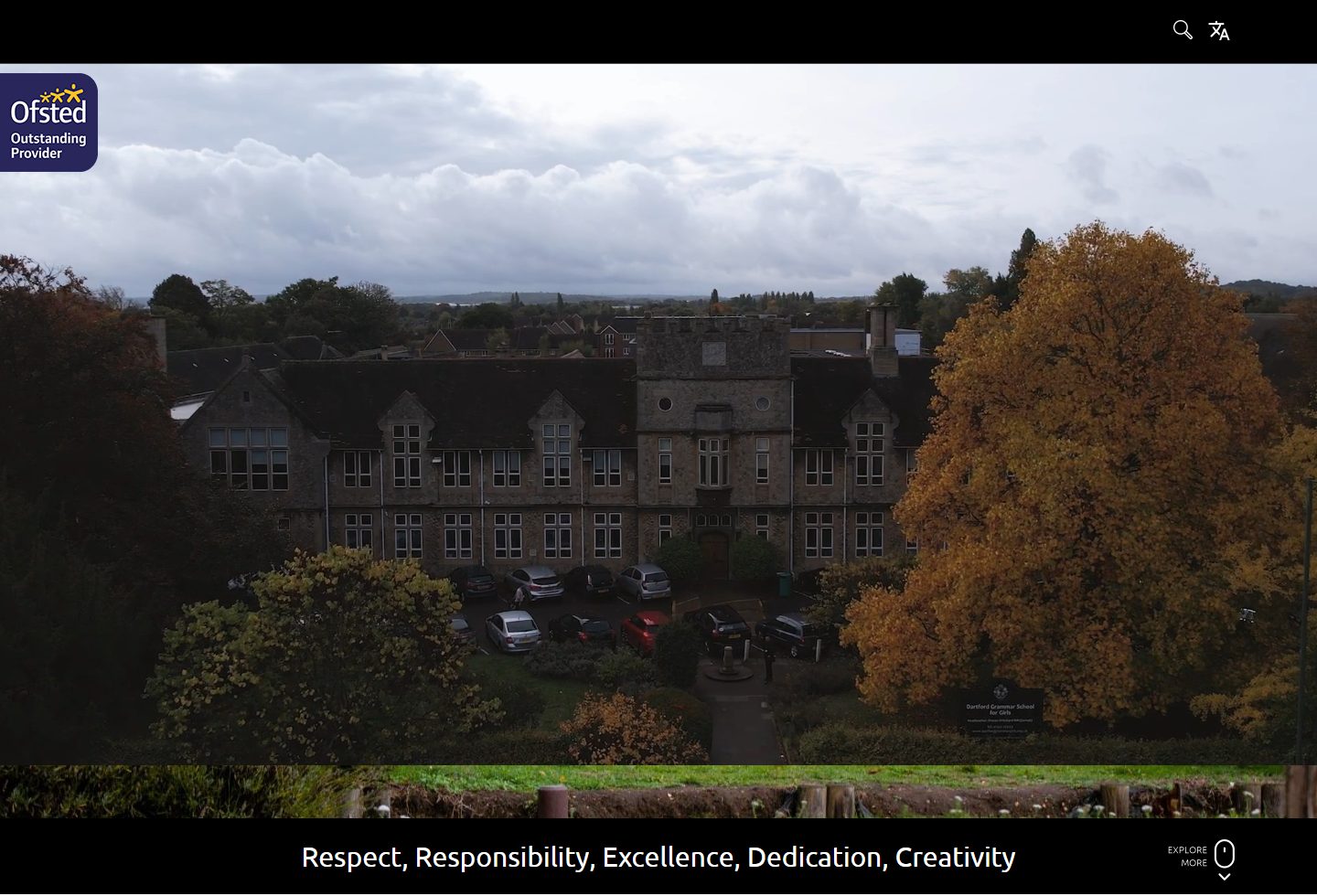 Dartford Grammar School for Girls homepage screenshot