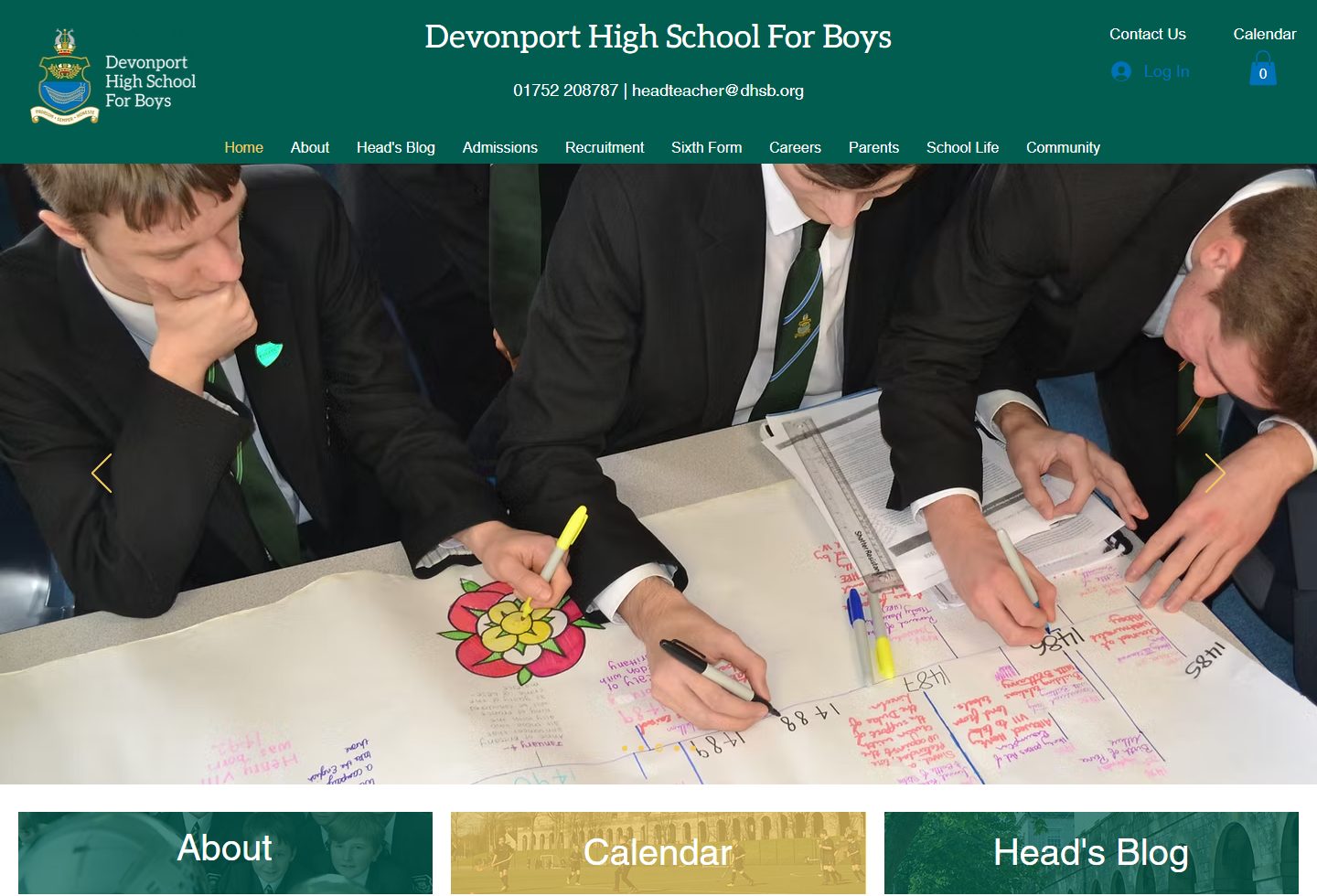 Devonport High School for Boys homepage screenshot