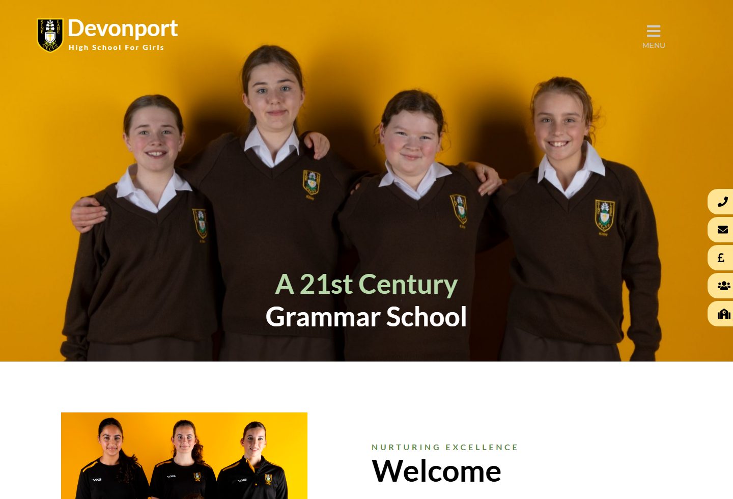 Devonport High School for Girls homepage screenshot