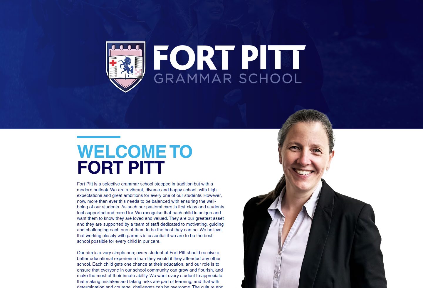 Fort Pitt Grammar School homepage screenshot