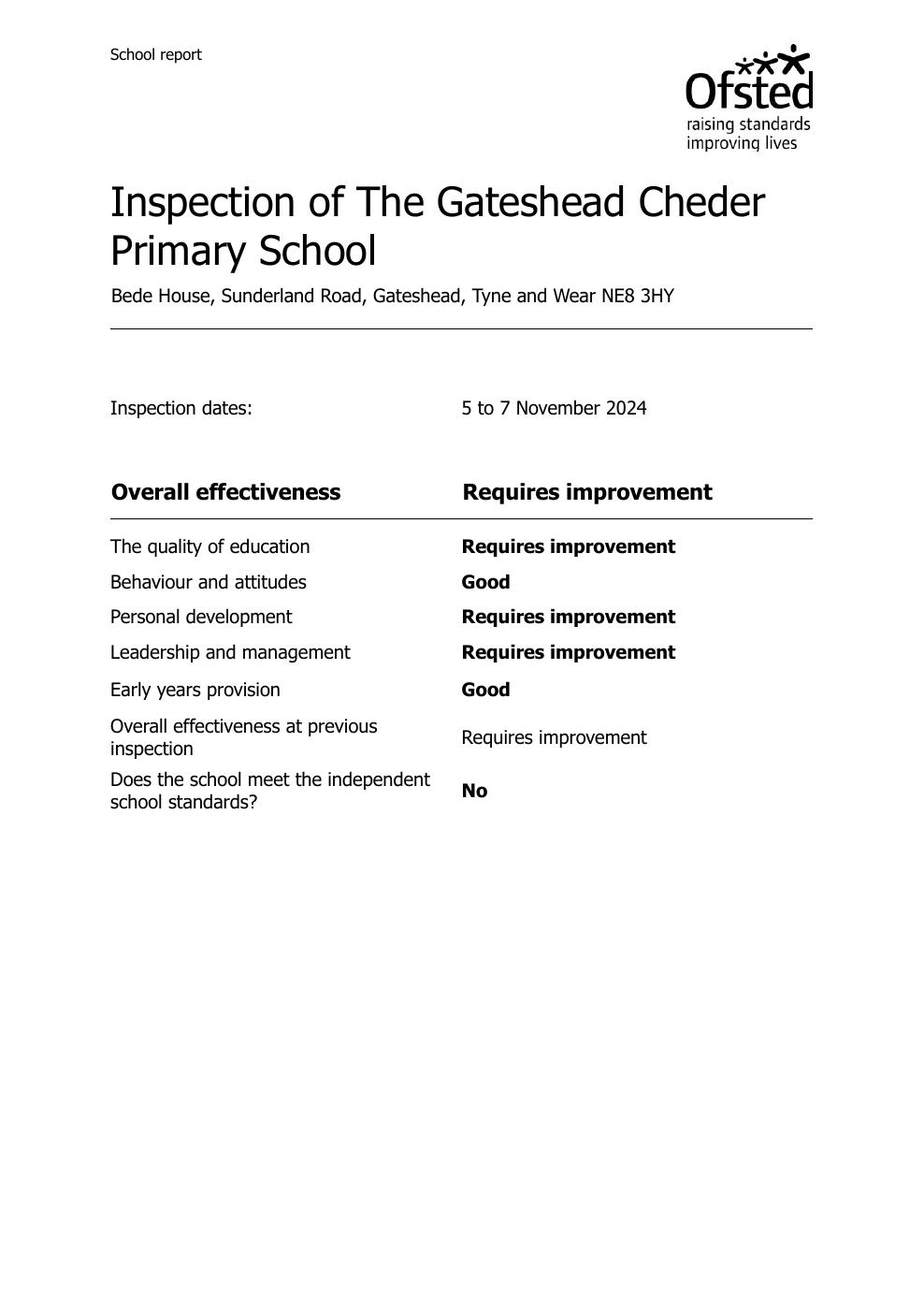 The Gateshead Cheder Primary School school image