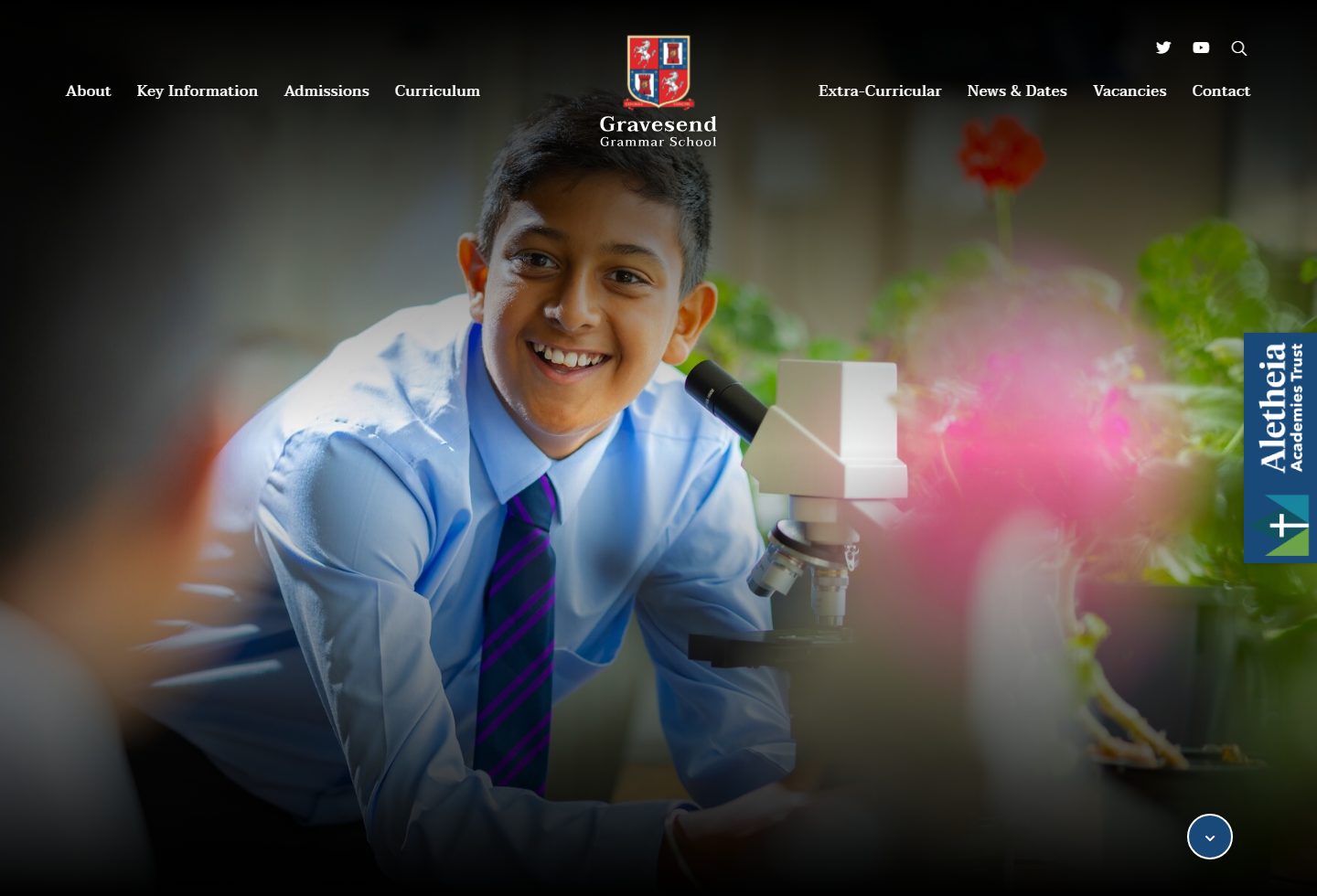 Gravesend Grammar School homepage screenshot