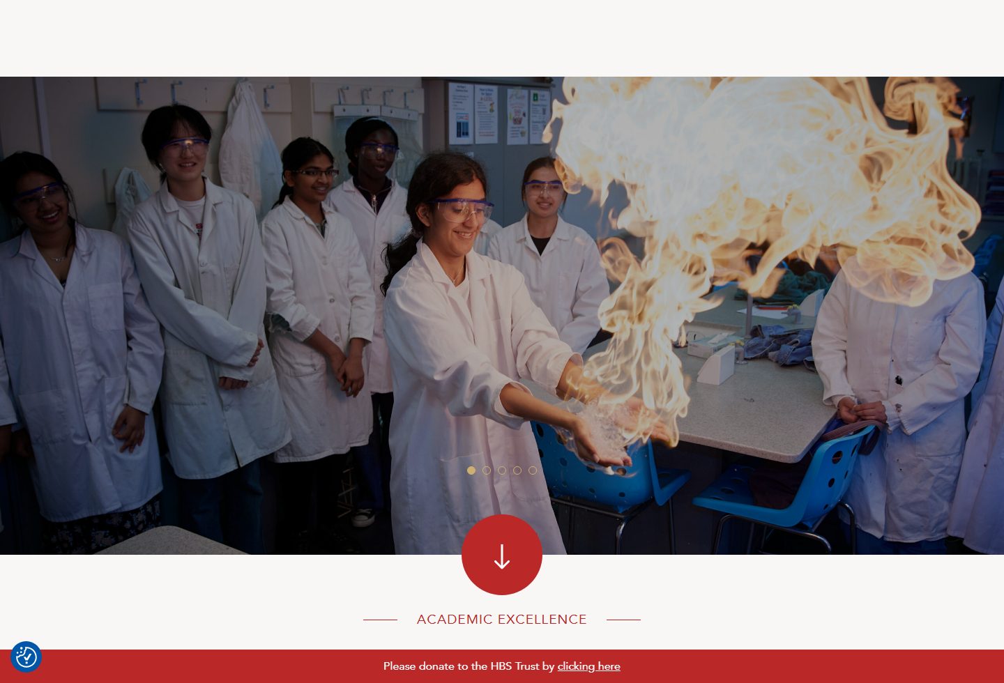 The Henrietta Barnett School homepage screenshot