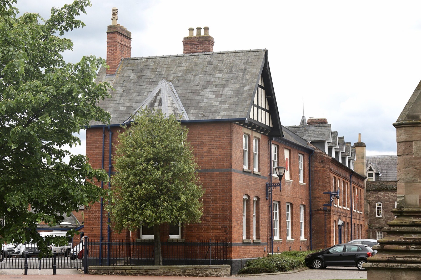 Brick school buildings at Hereford Cathedral School