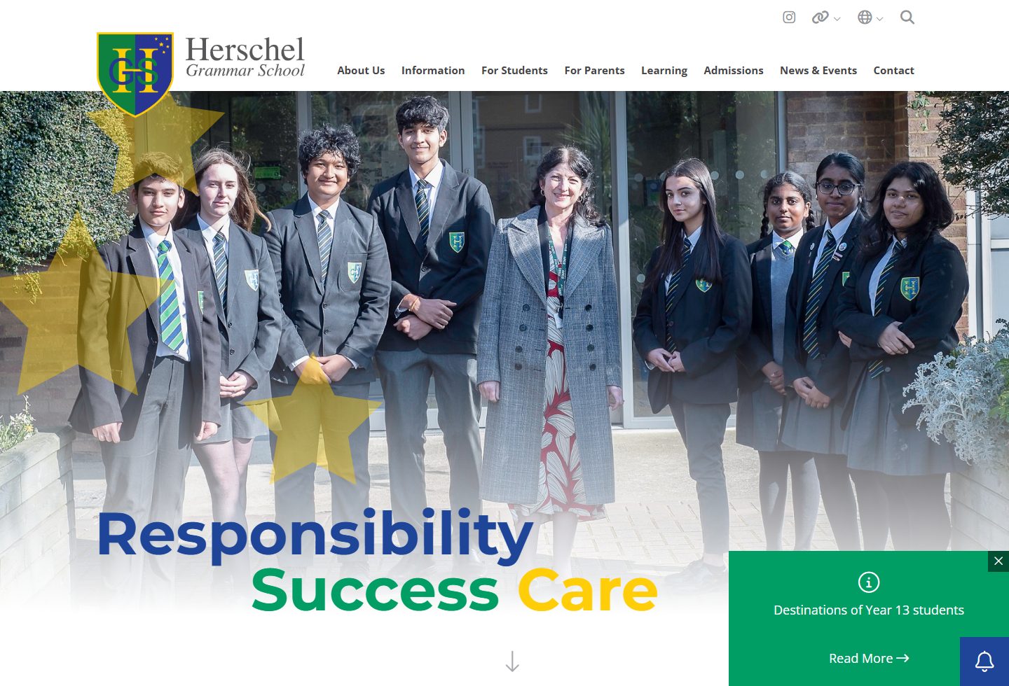 Herschel Grammar School homepage screenshot