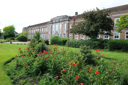 Campus view of Ilford County High School
