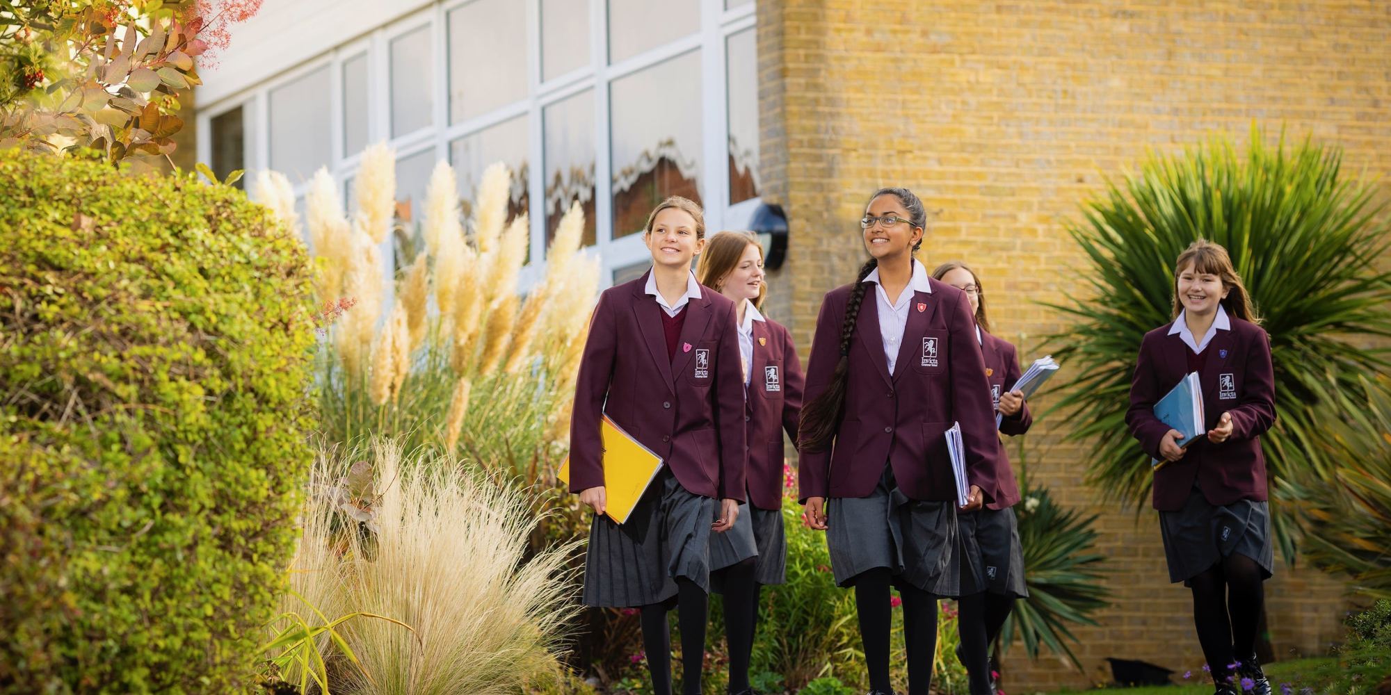 Invicta Grammar School students outdoors