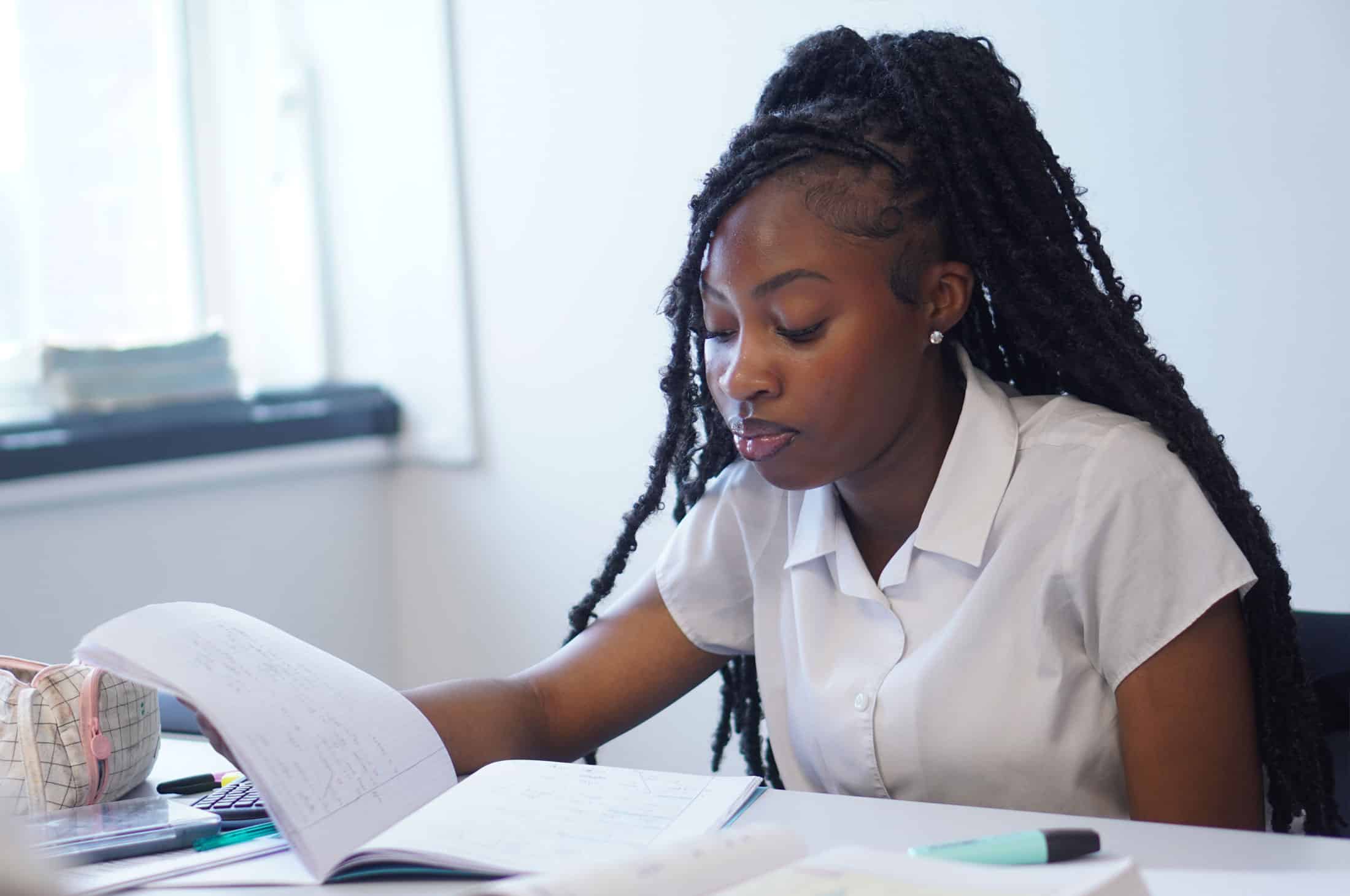 King Edward VI Five Ways School student studying