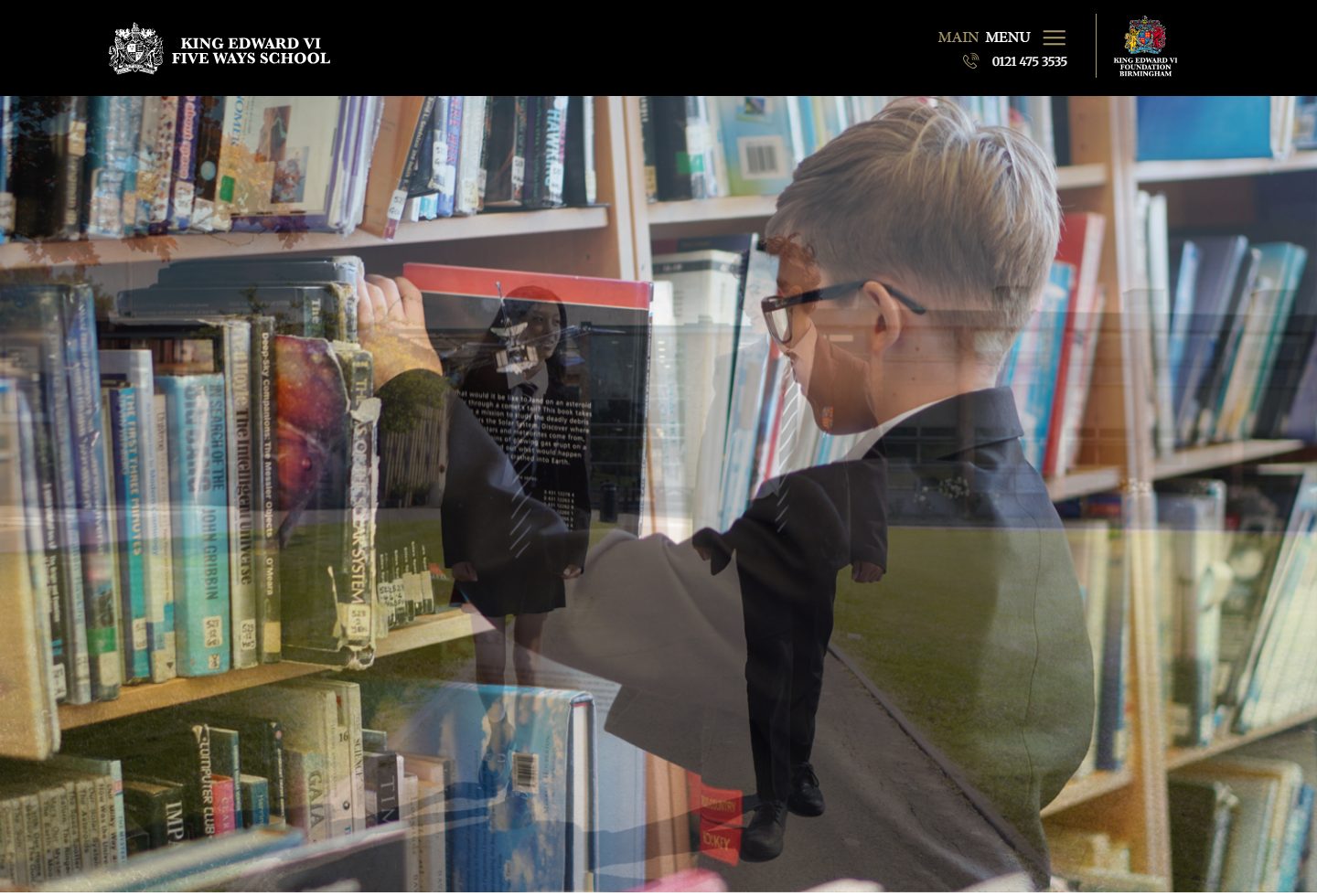 King Edward VI Five Ways School homepage screenshot