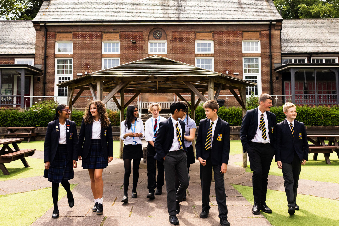 King Edward VI Grammar School students outside school