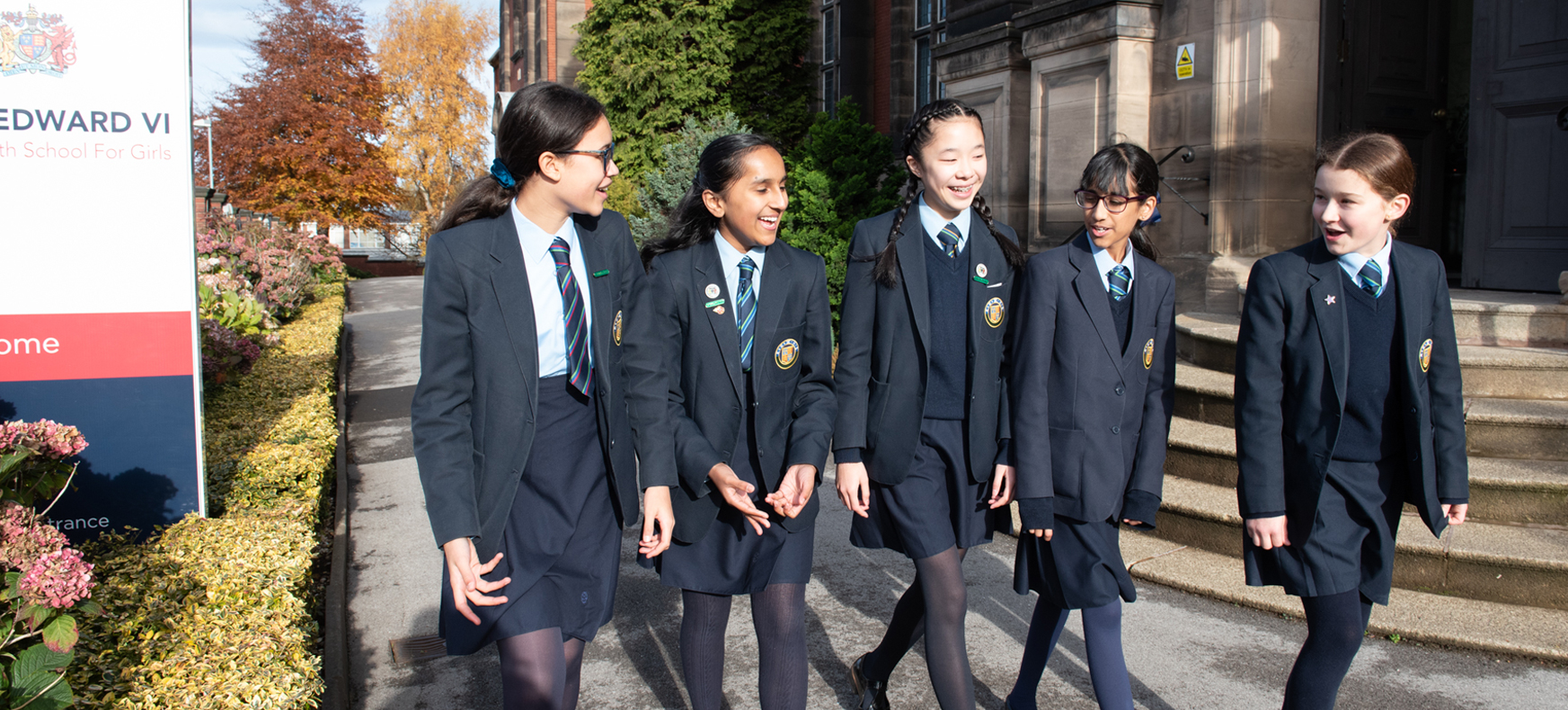 King Edward VI Handsworth School students outside school