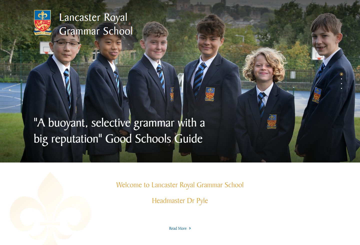 Lancaster Royal Grammar School homepage screenshot