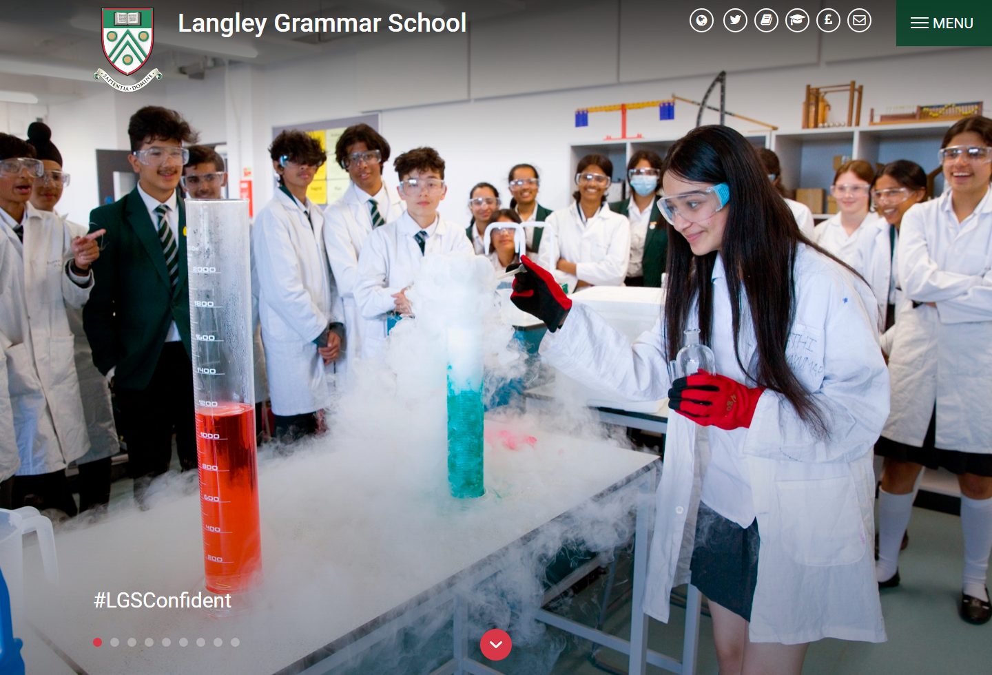 Langley Grammar School homepage screenshot