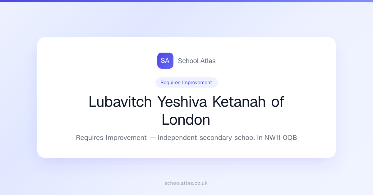 Lubavitch Yeshiva Ketanah of London school image