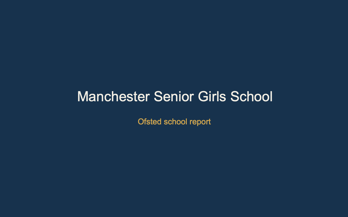 Manchester Senior Girls School school image