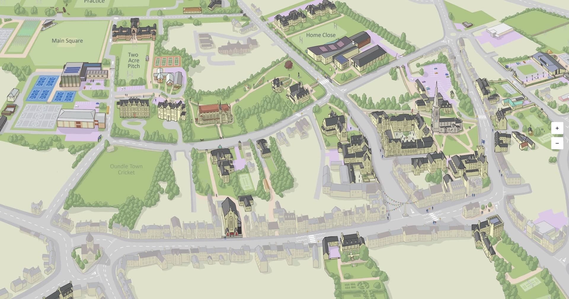 Campus view of Oundle School