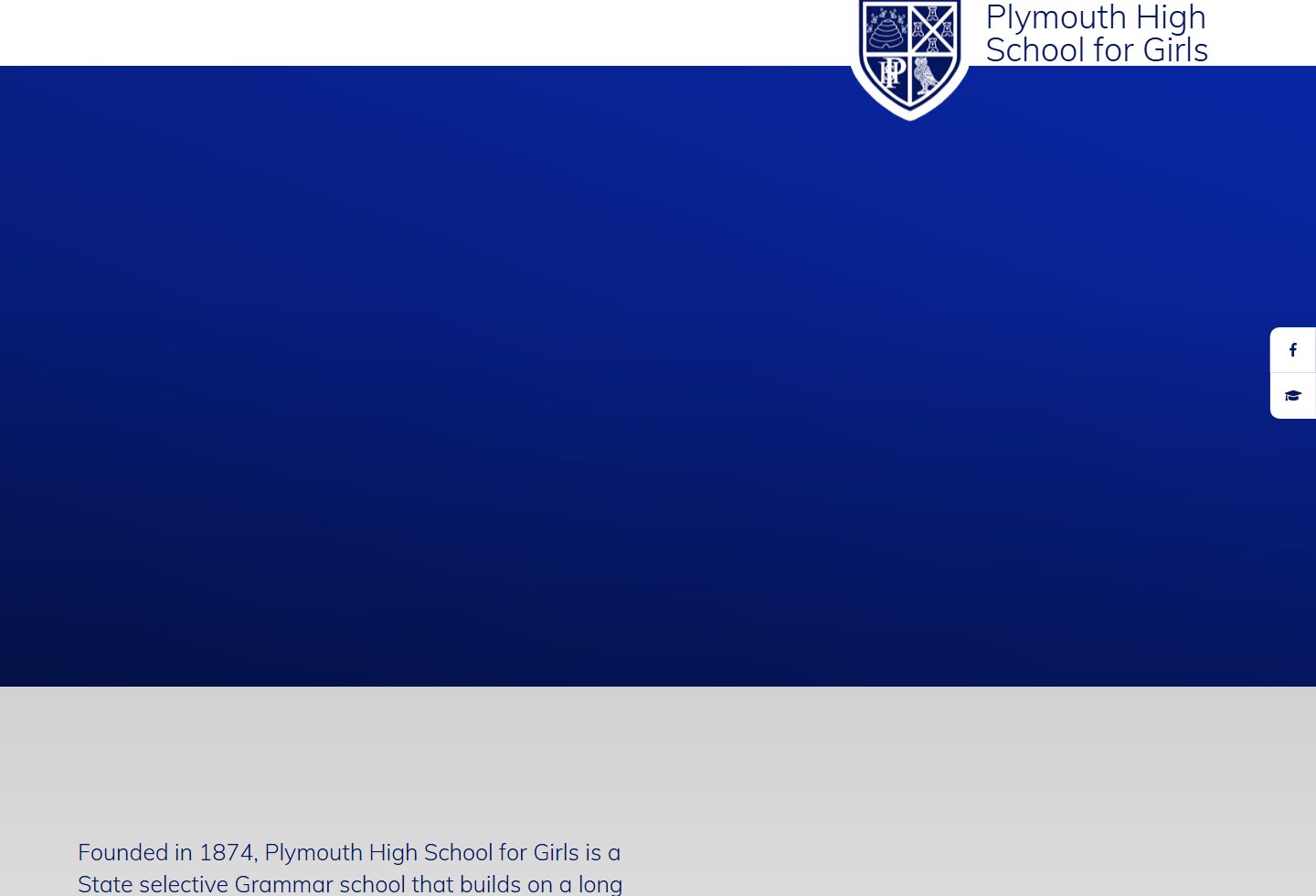 Plymouth High School for Girls homepage screenshot