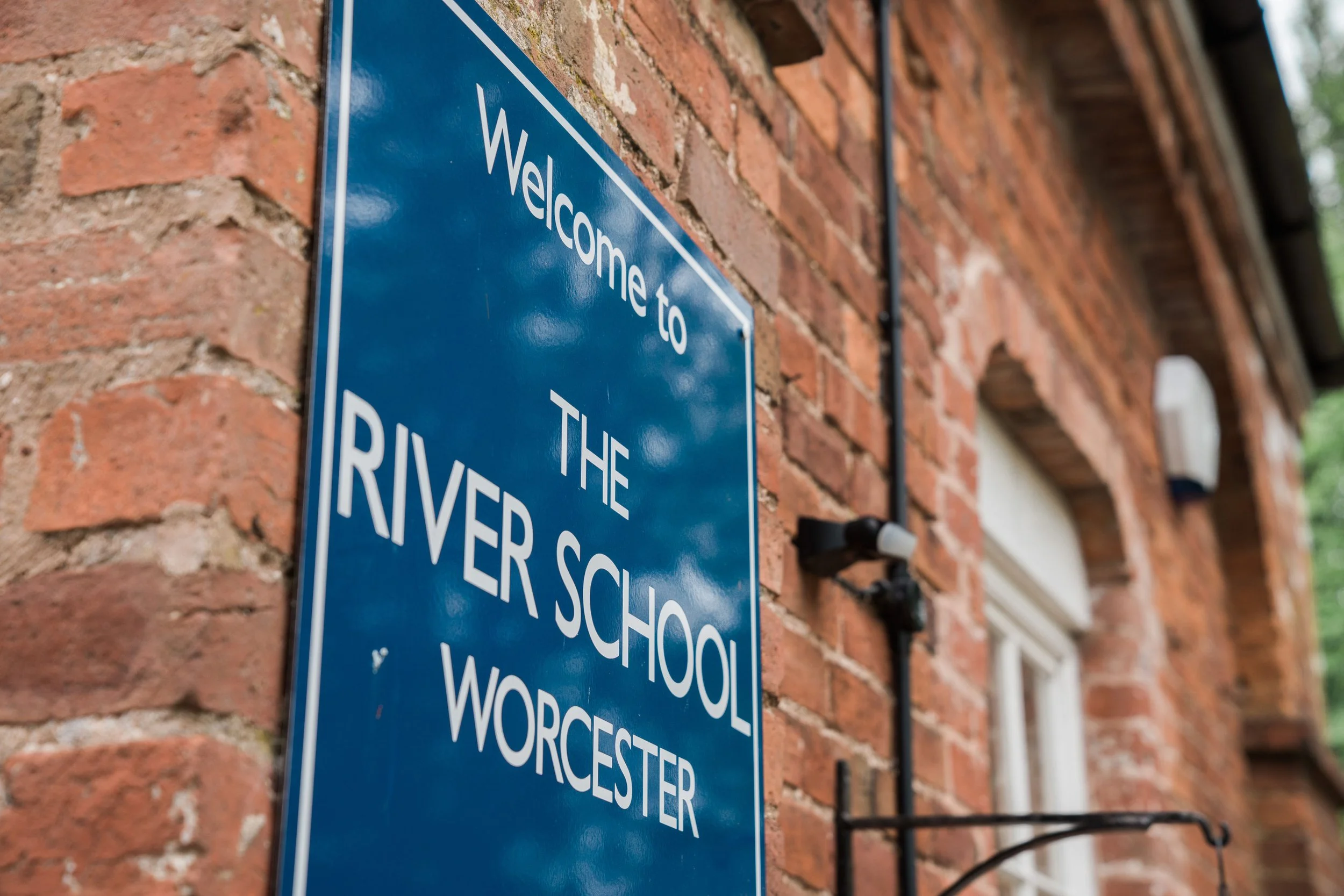 The River School sign