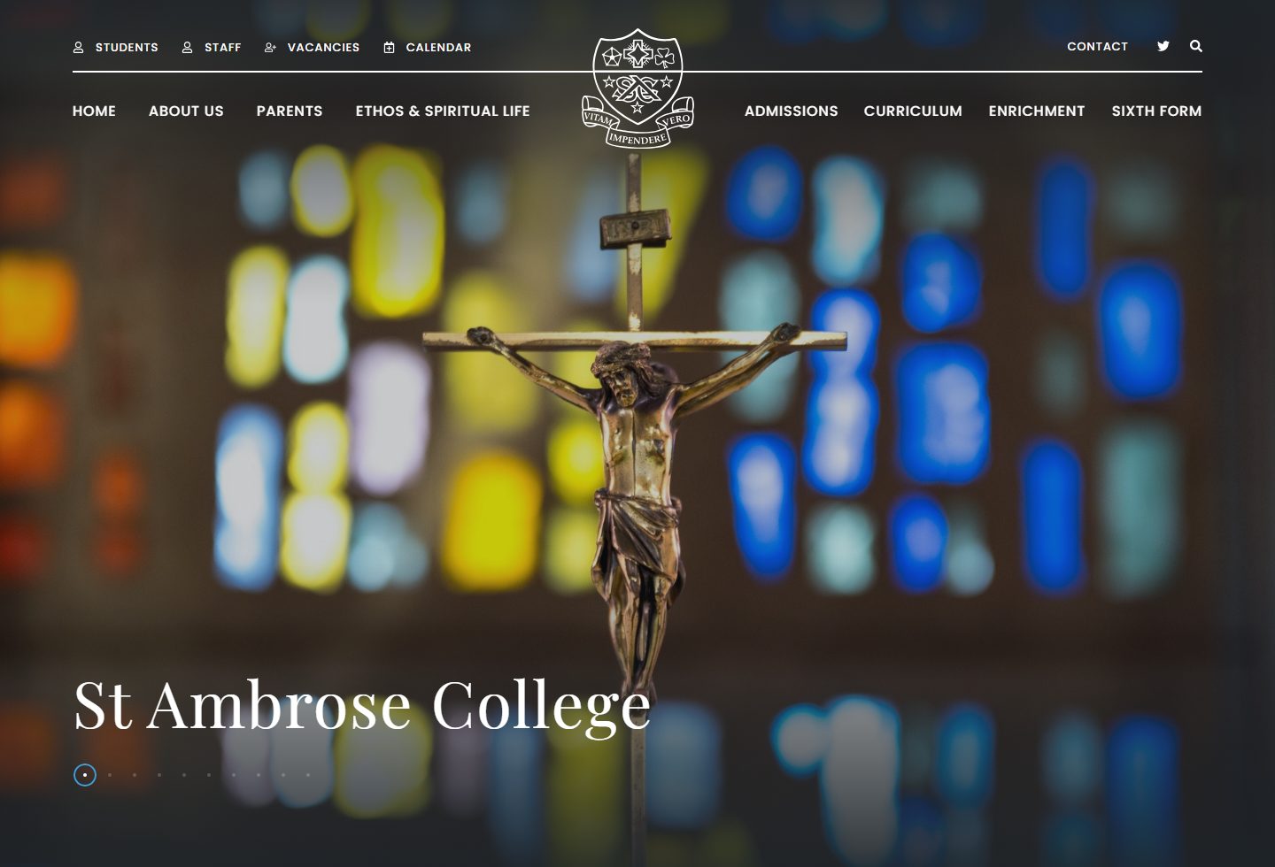 Saint Ambrose College homepage screenshot