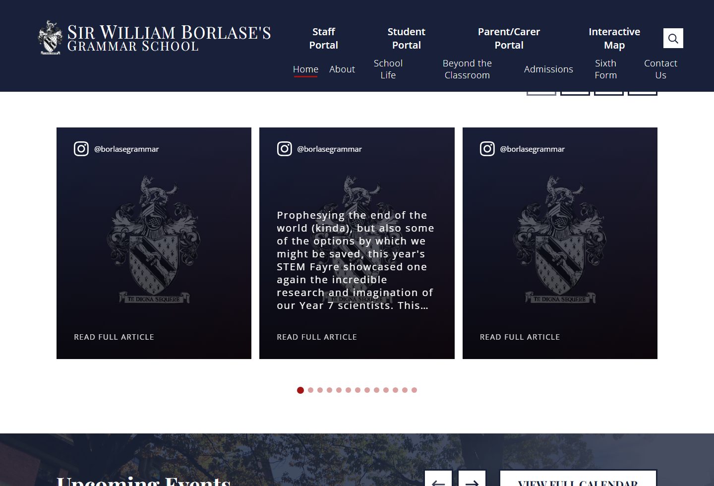 Sir William Borlase's Grammar School homepage screenshot