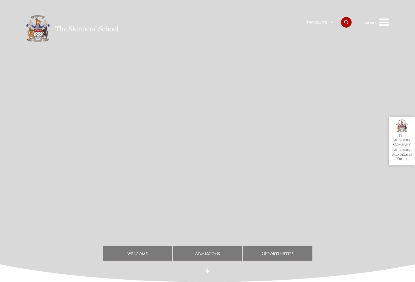 The Skinners' School homepage screenshot