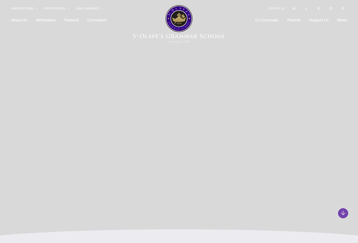 St Olave's and St Saviour's Grammar School homepage screenshot