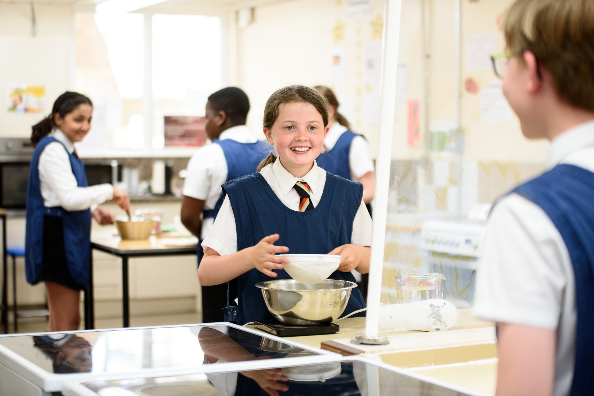 Stretford Grammar School students in school