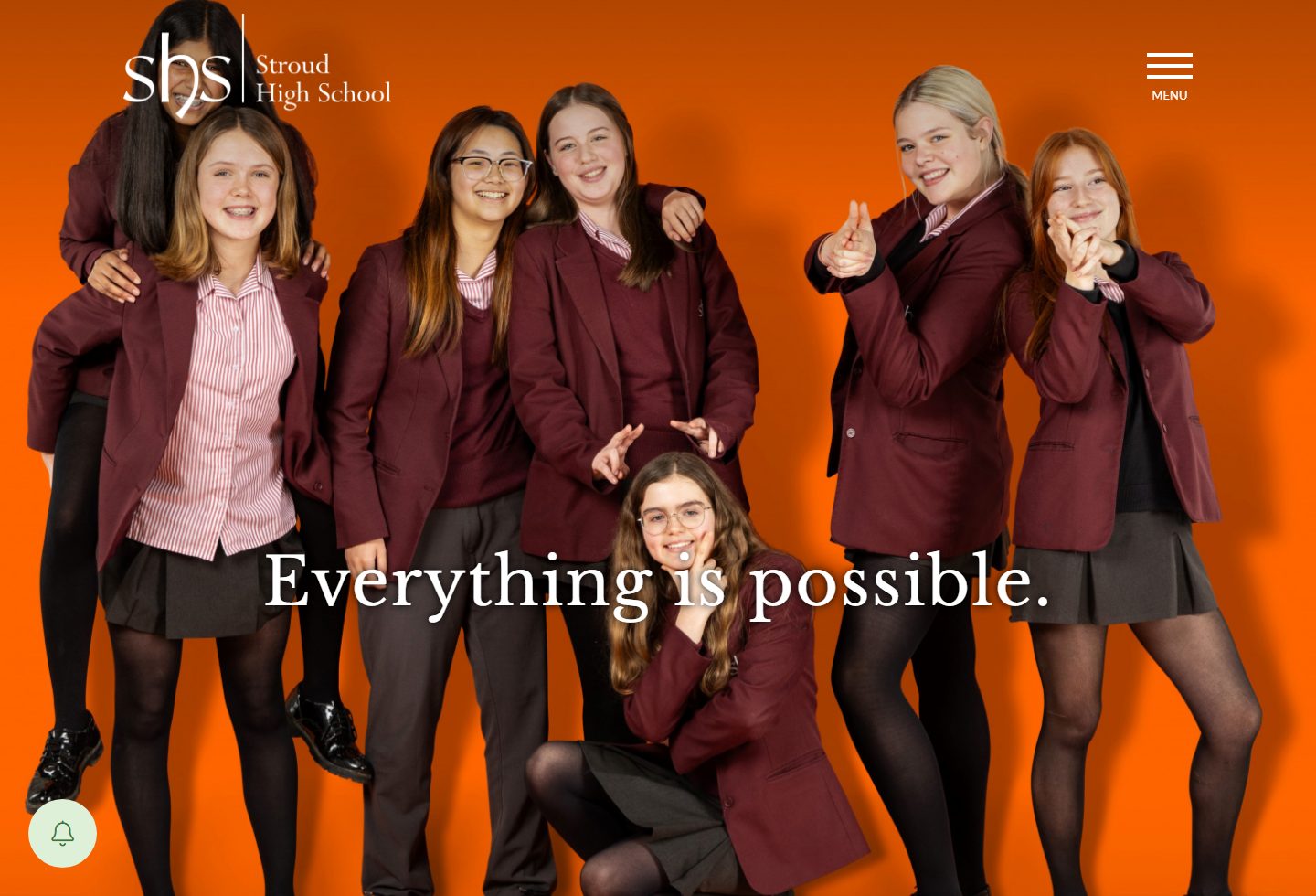 Stroud High School homepage screenshot