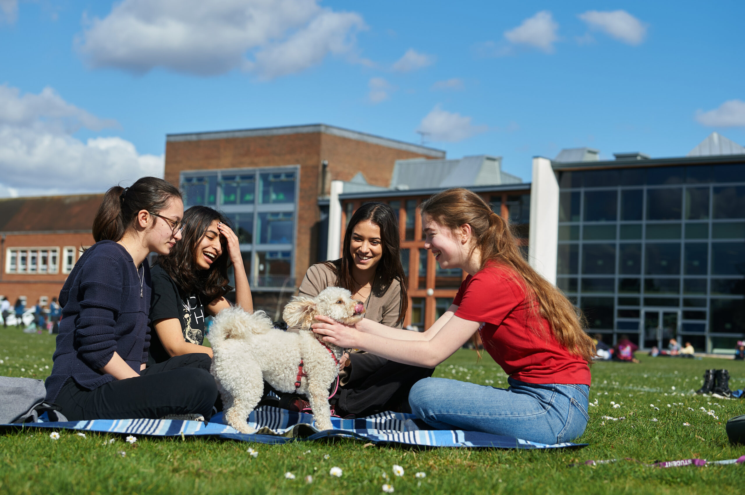 The Tiffin Girls' School students outdoors