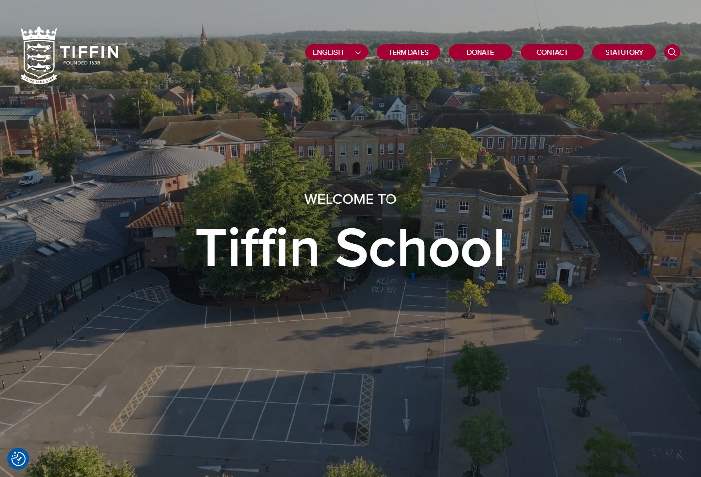 Tiffin School homepage screenshot