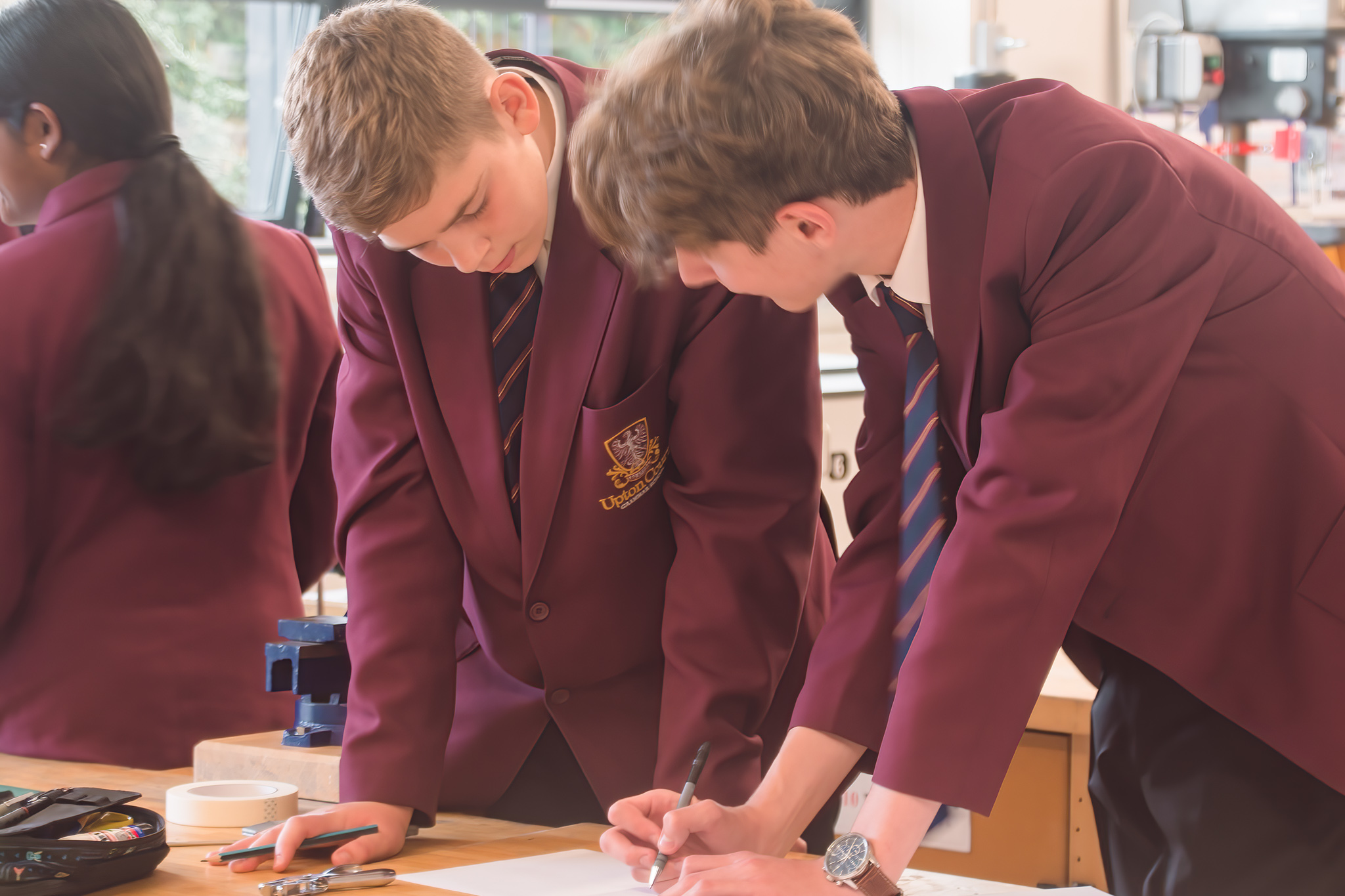 Upton Court Grammar School students collaborating