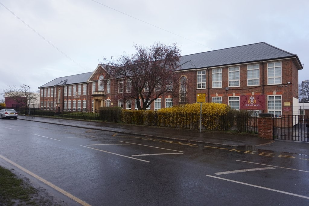 Upton Court Grammar School school building exterior