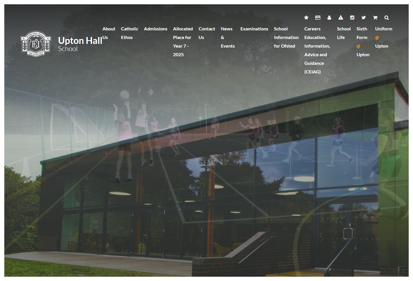 Upton Hall School FCJ homepage screenshot
