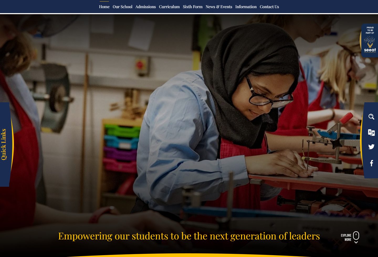 Westcliff High School for Girls homepage screenshot